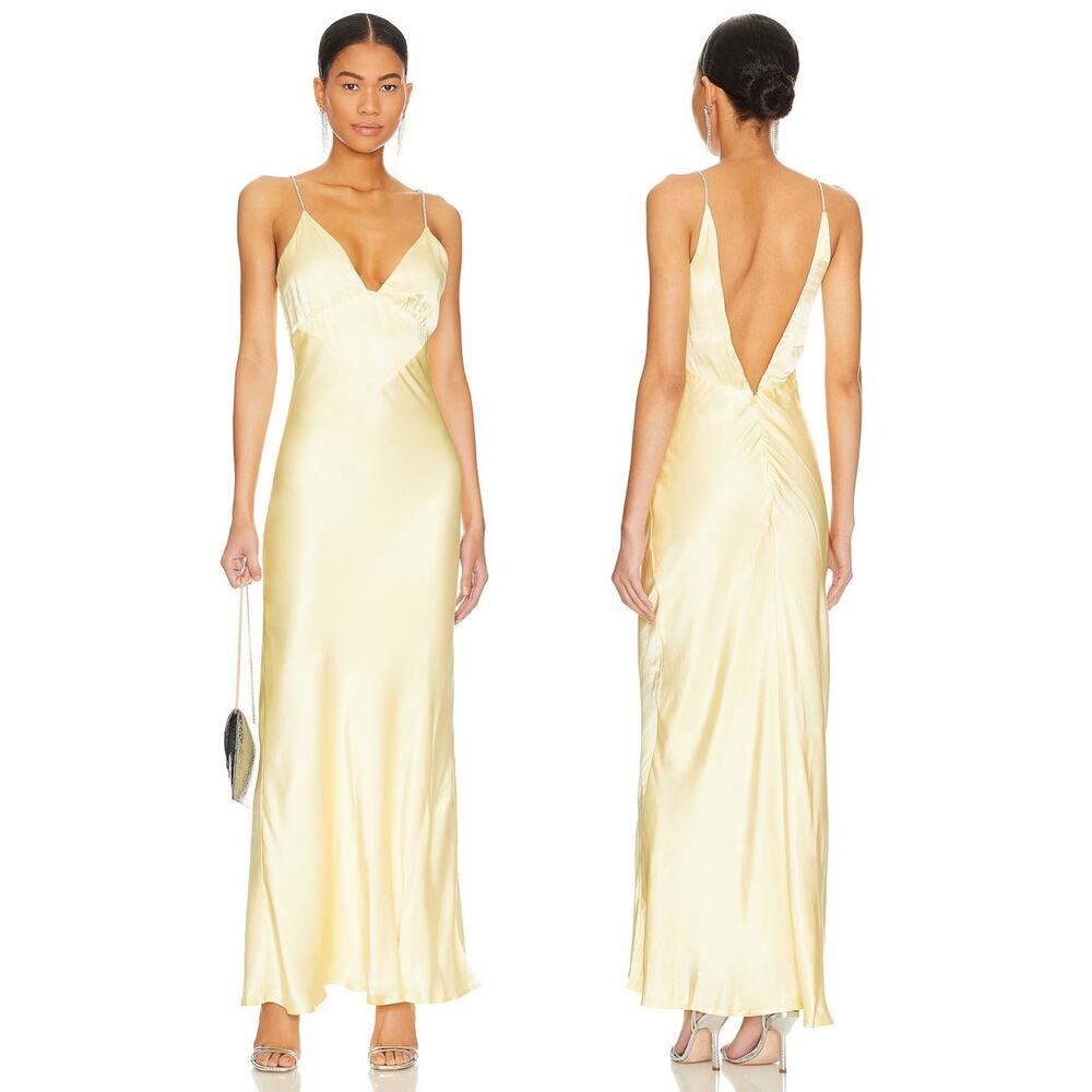 Bardot Capri Diamonte Maxi Slip Dress Satin Embellished Formal Prom Party Hoco 4